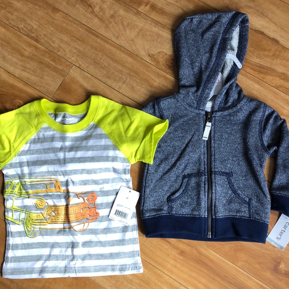 NWT Lot: Carter’s zip hoodie & George tshirt